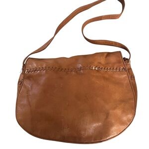 Vintage MAUD FRIZON 80s Butterscotch Leather Flap Hobo Bag
